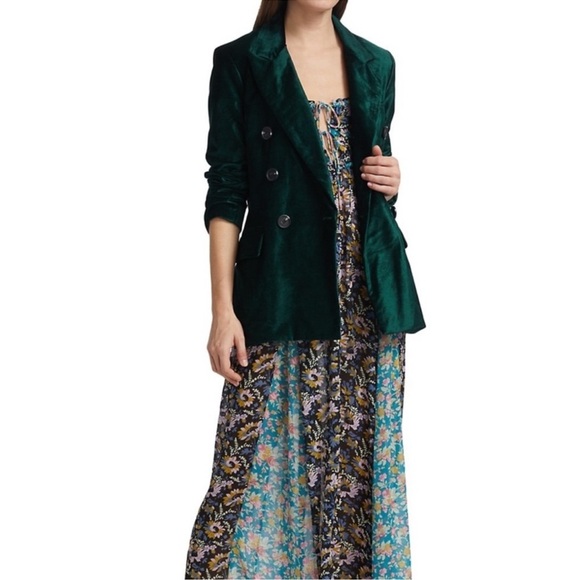 Free People Velvet Ashby Blazer event wedding size small NWOT